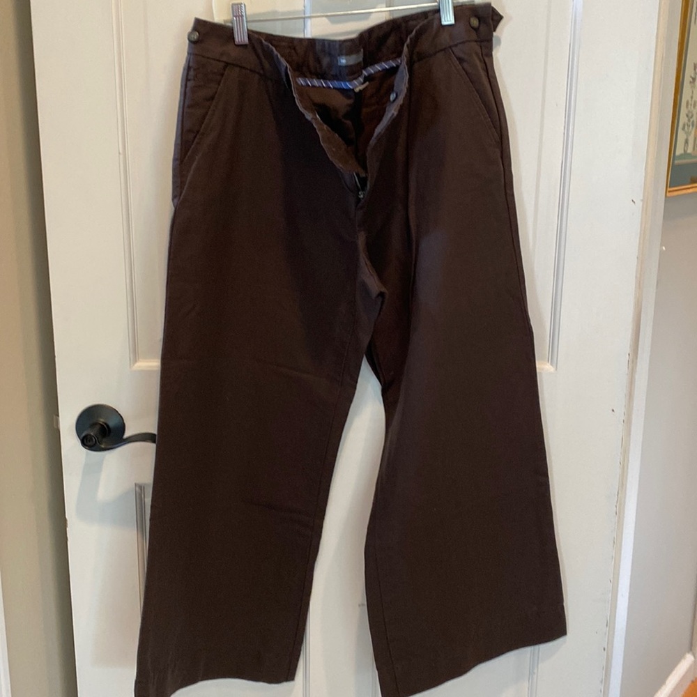 GAP Wide Leg Pants in Dark Brown
